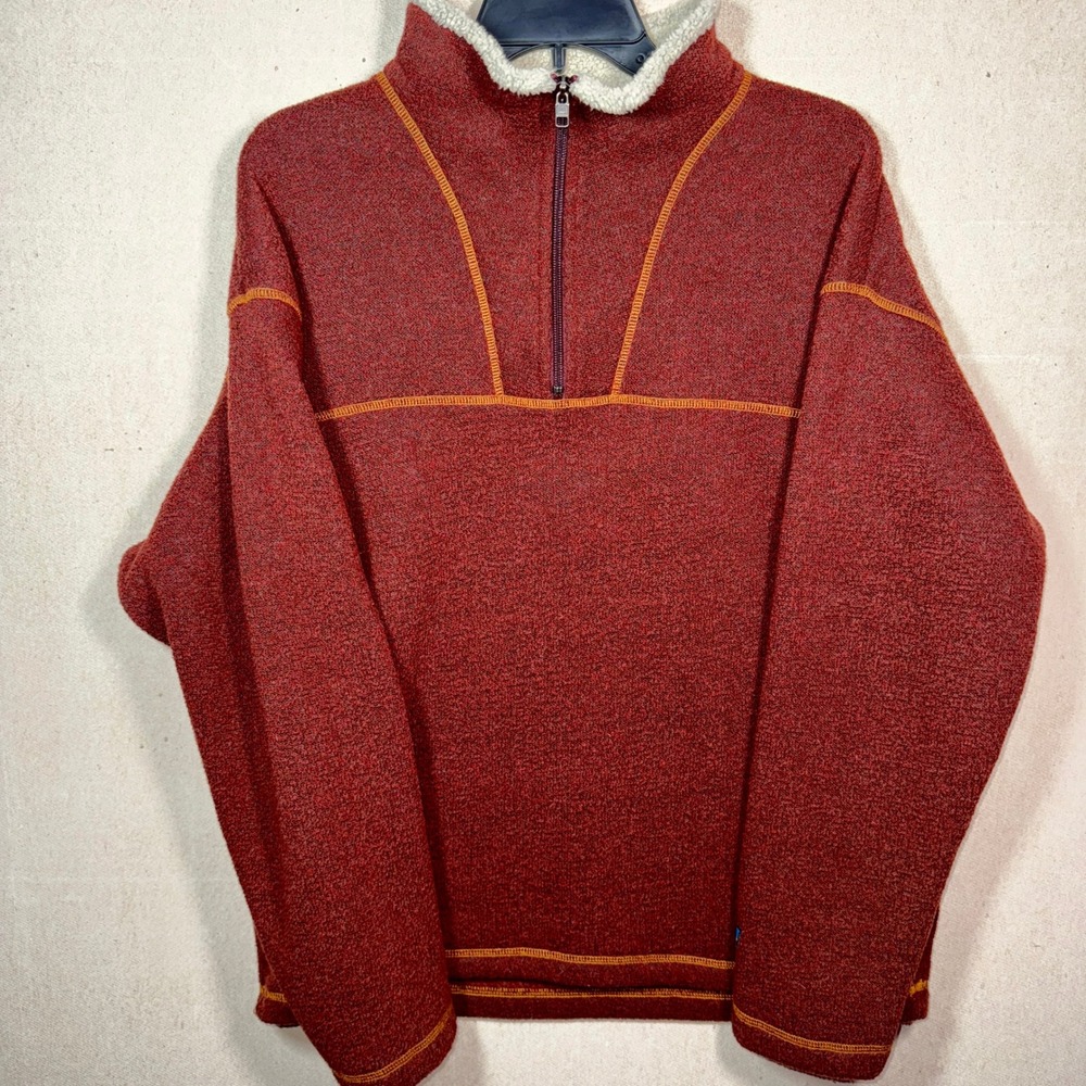Kuhl Alfapaca Fleece 1/4 Zip Pullover Jacket Mens Medium Burnt Orange